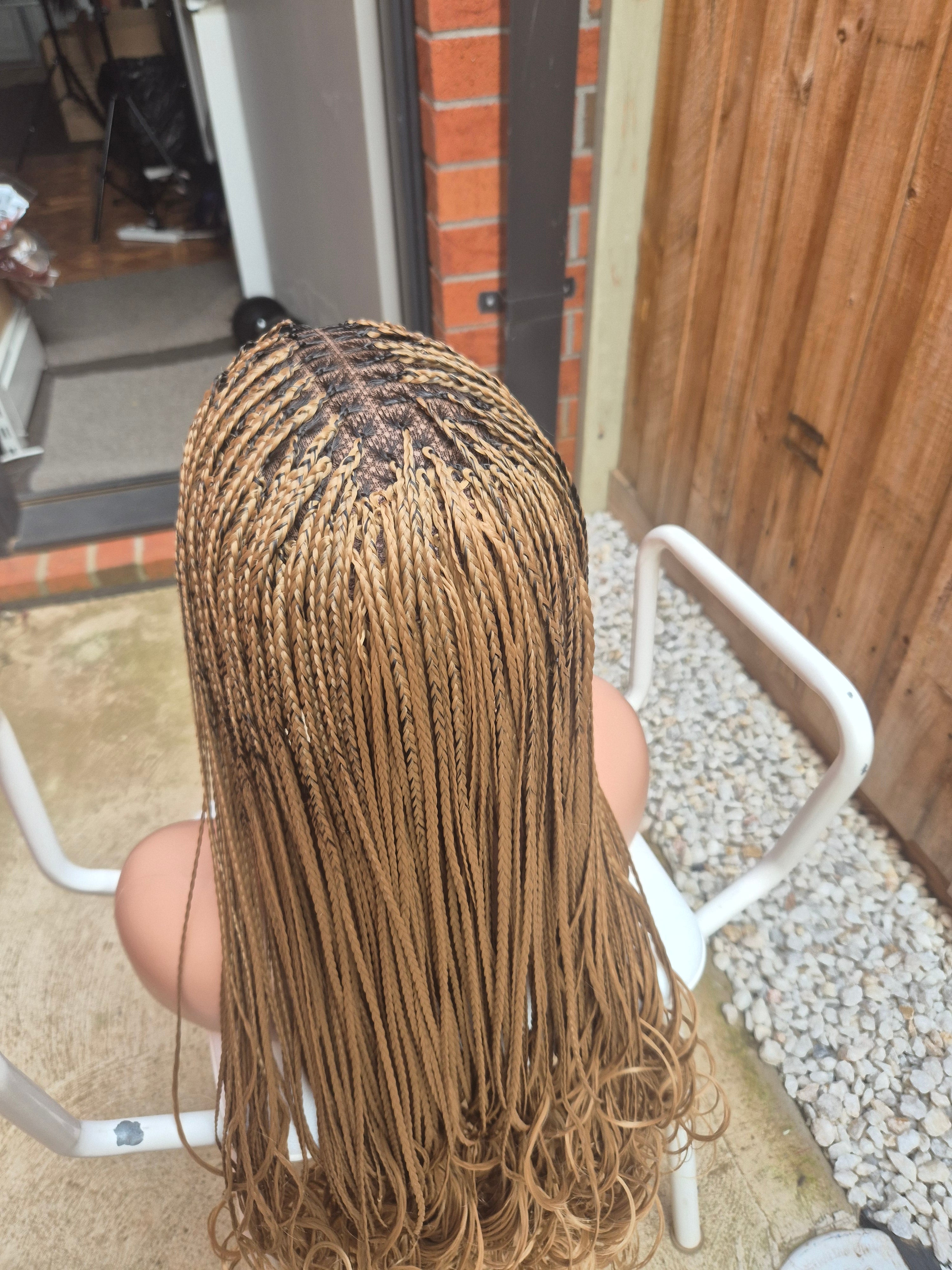 Gold Bone Straight Braided Lace Wig