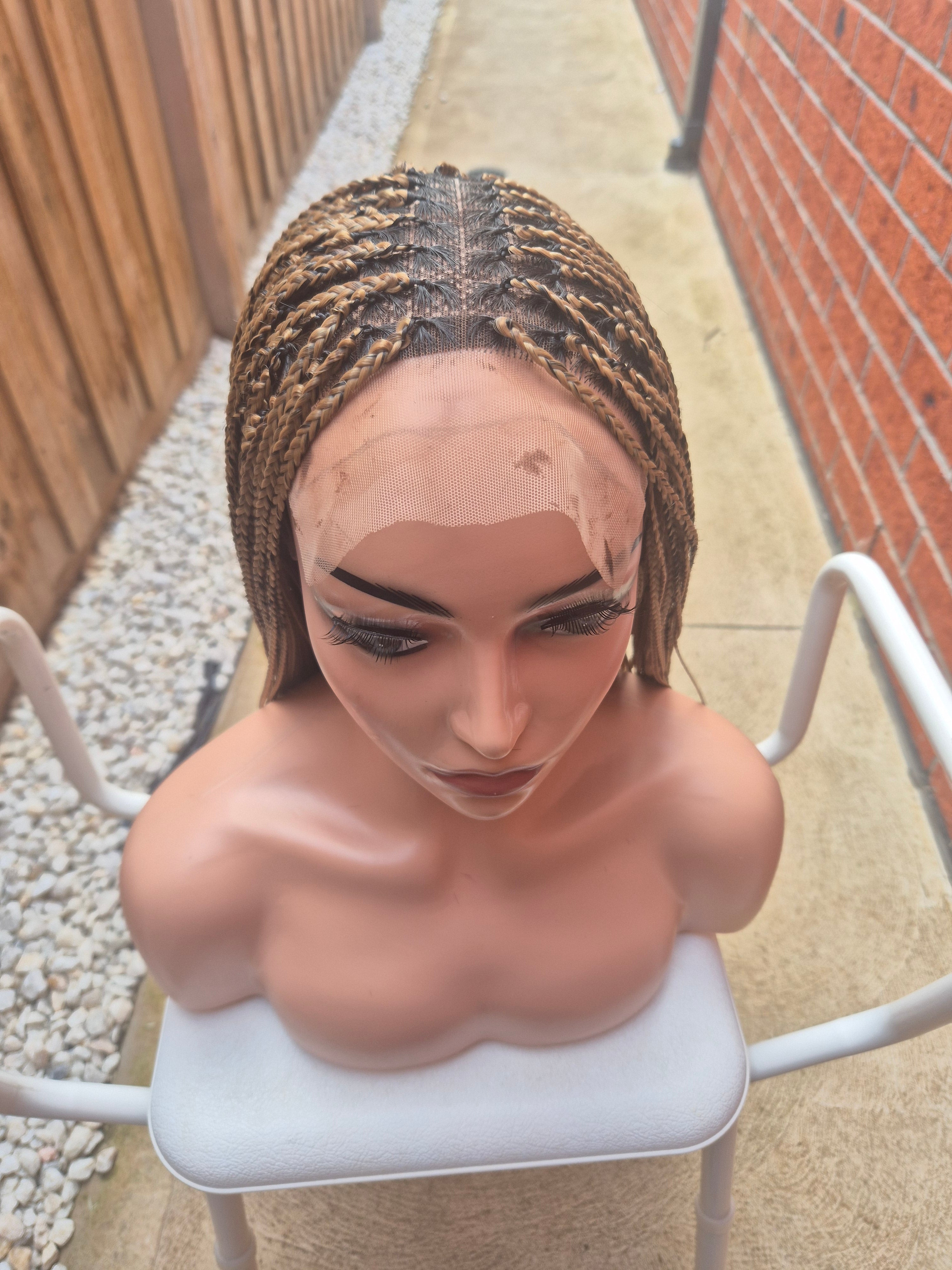 Gold Bone Straight Braided Lace Wig