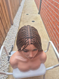 Brown Bone Straight Braided Lace Wig