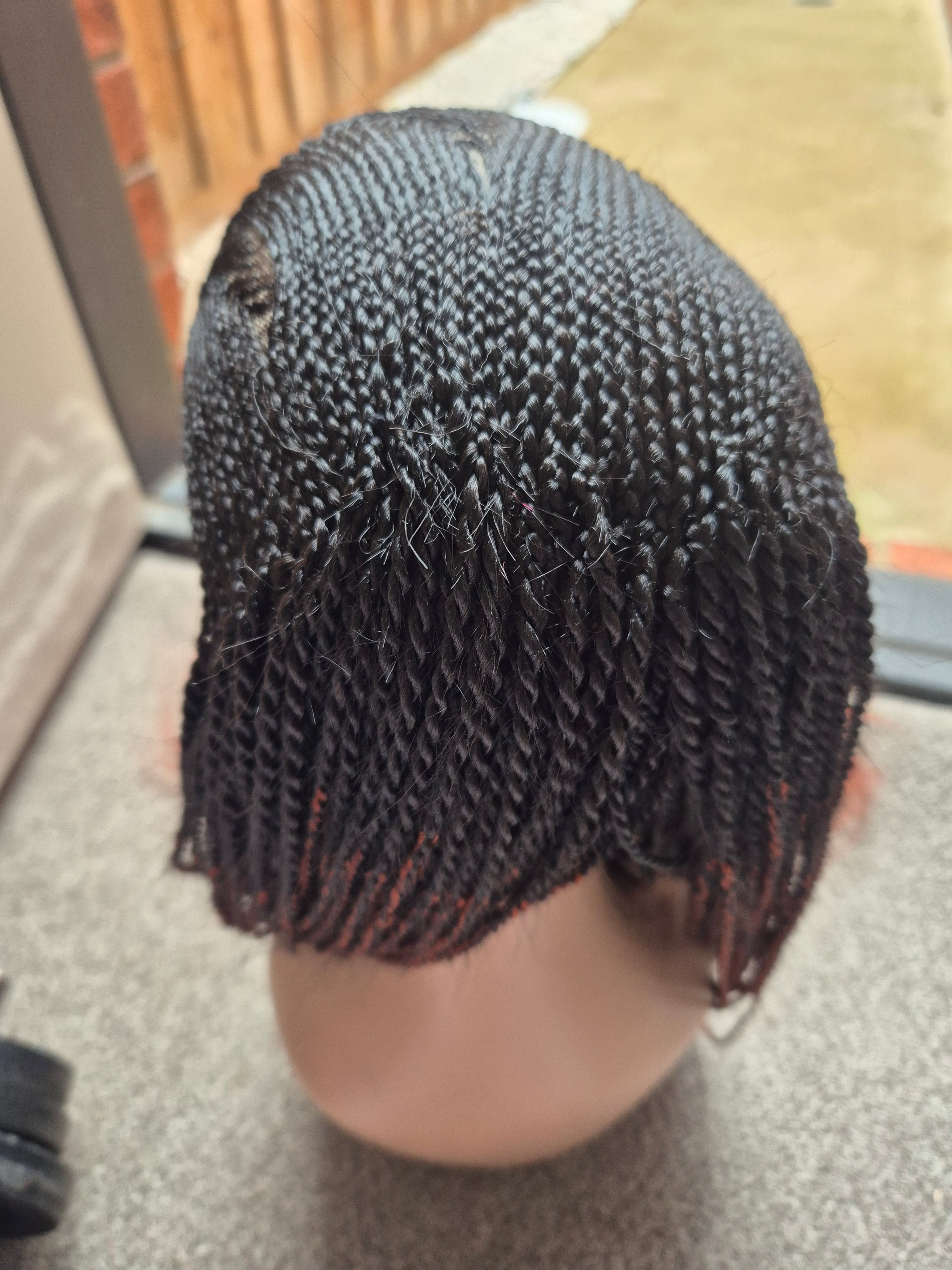 Black Auburn Ombre Senegalese Twist Lace Front Wig