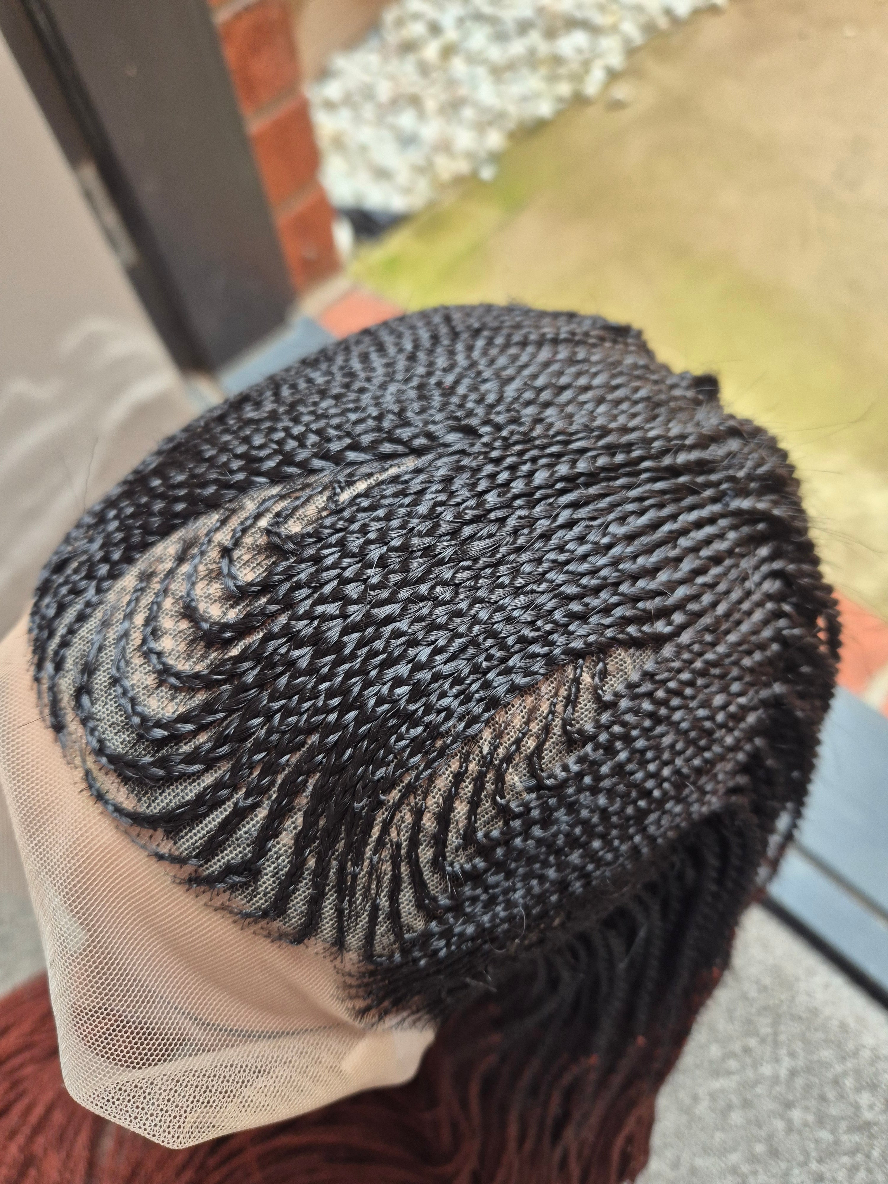 Black Auburn Ombre Senegalese Twist Lace Front Wig