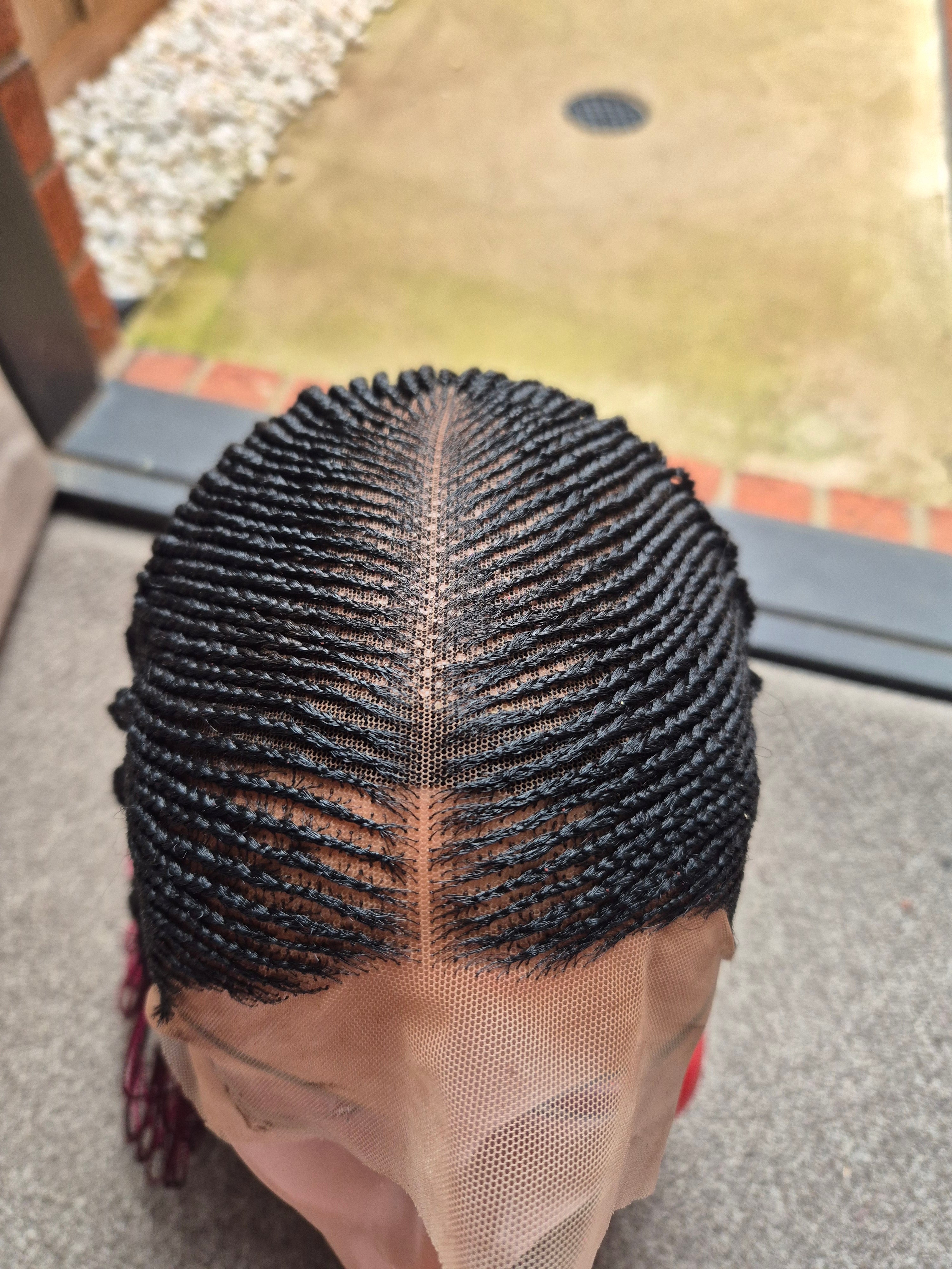 Magenta Ombre Senegalese Twist Lace Front Wig