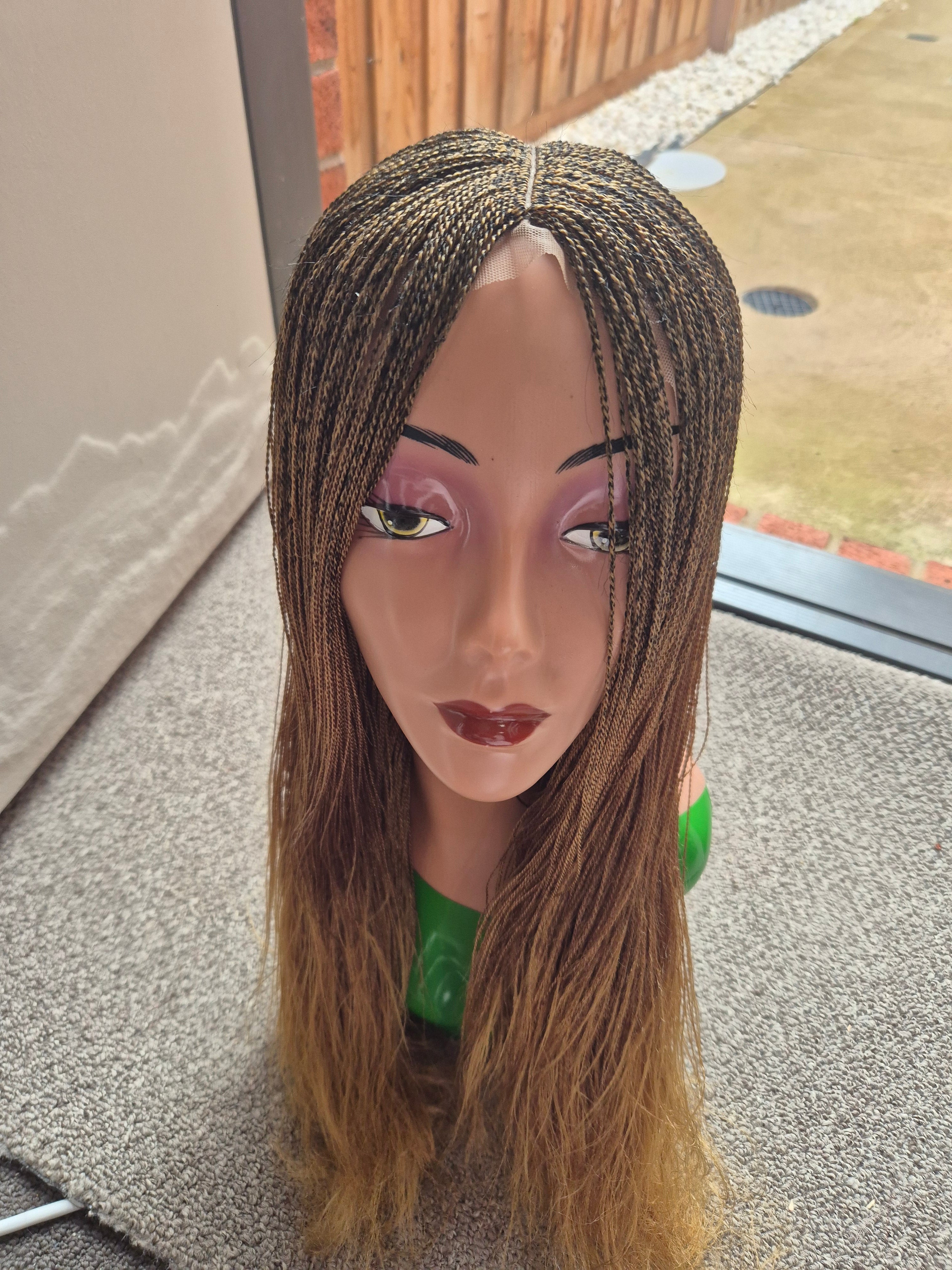 Brown Gold Micro Braid Twist Wig