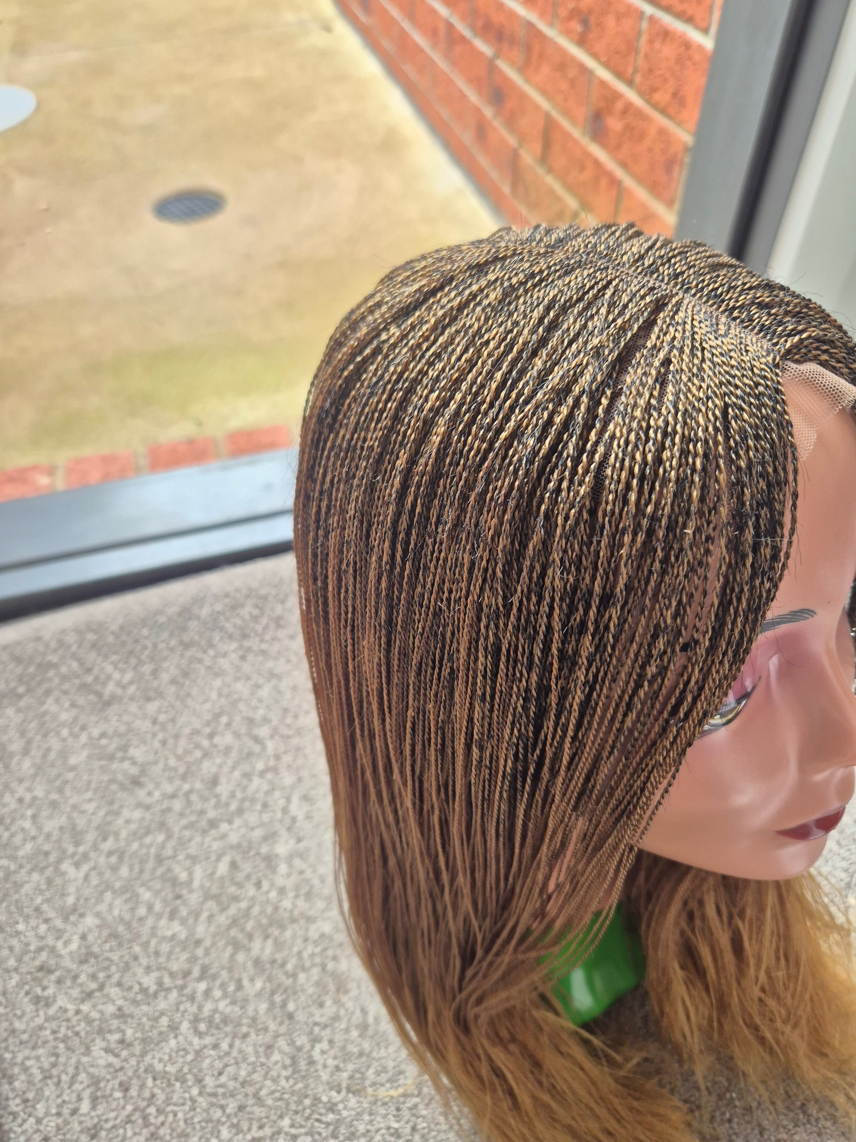 Brown Gold Micro Braid Twist Wig
