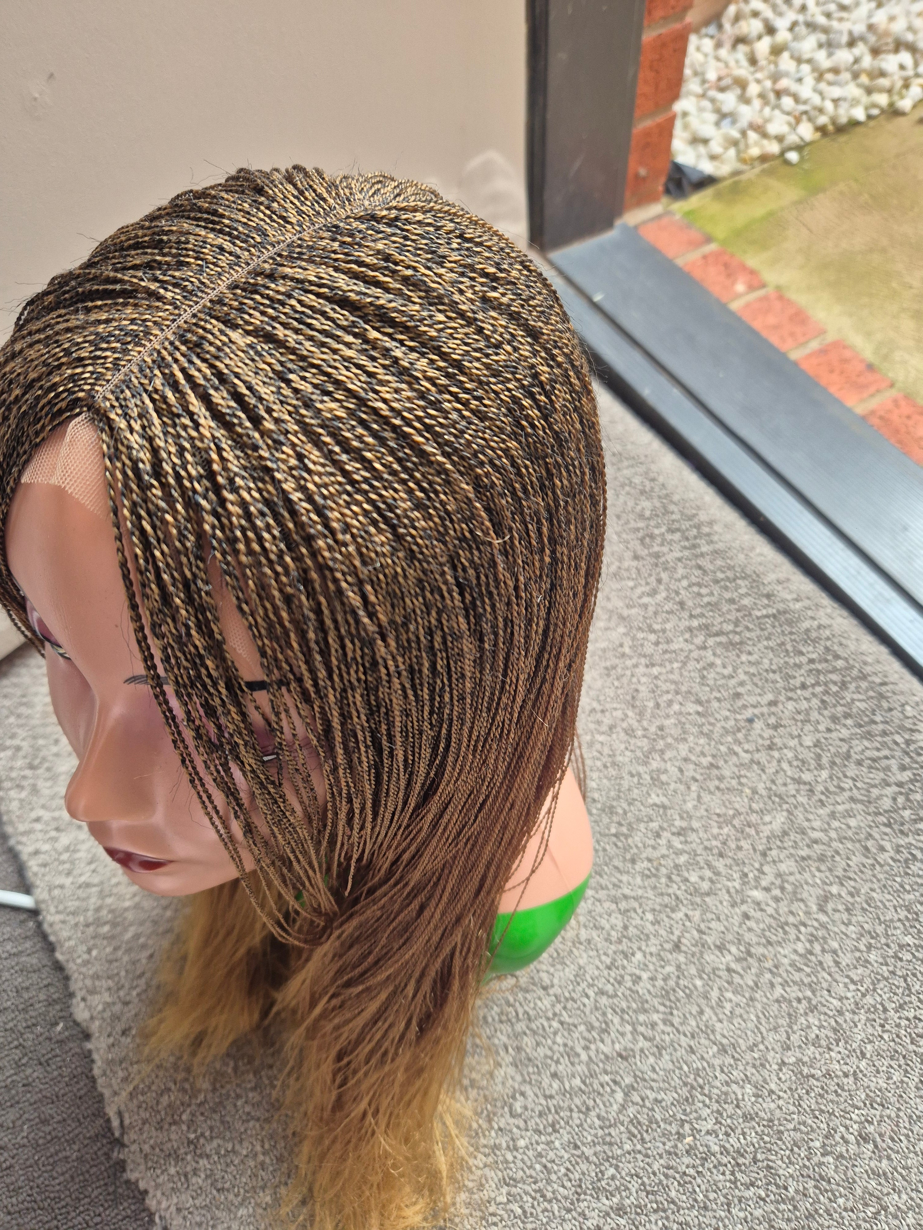 Brown Gold Micro Braid Twist Wig