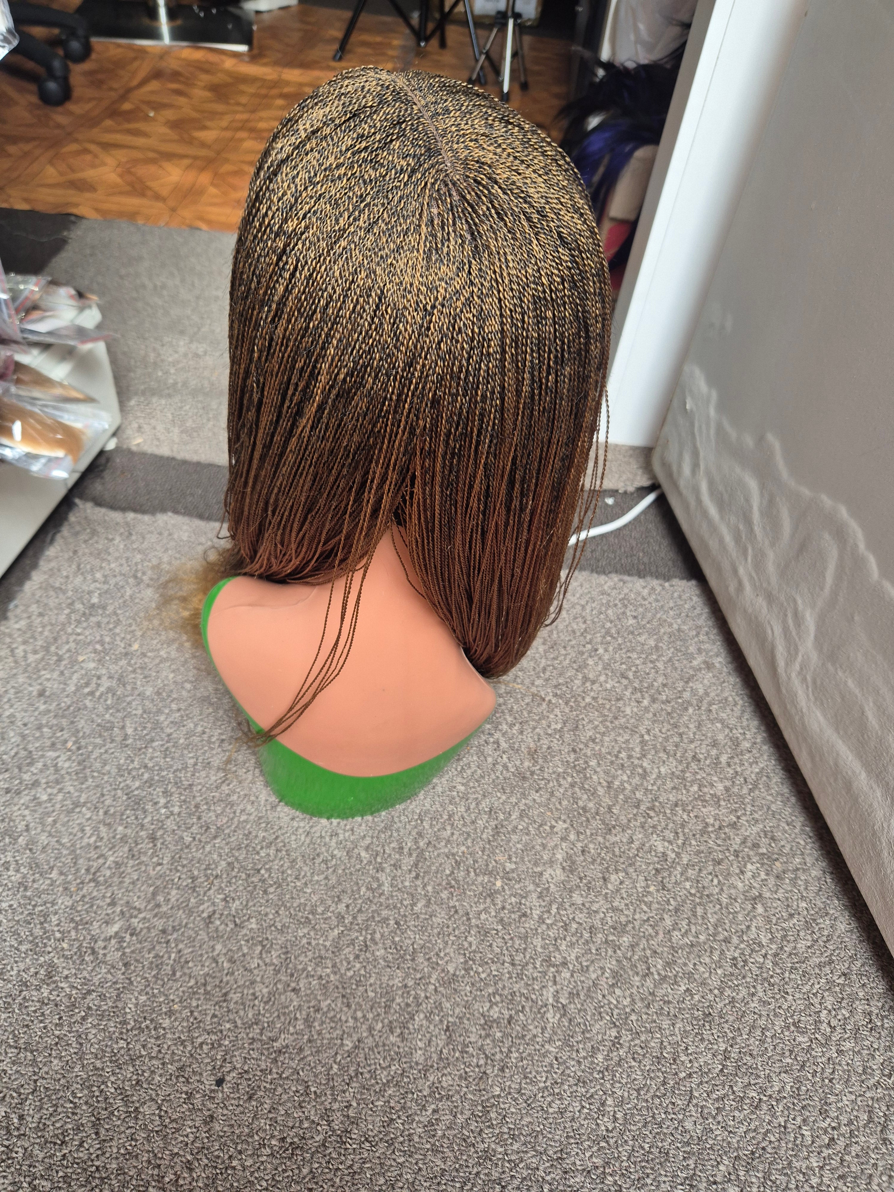 Brown Gold Micro Braid Twist Wig
