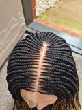 Black and Brown Cornrow Braid Wig