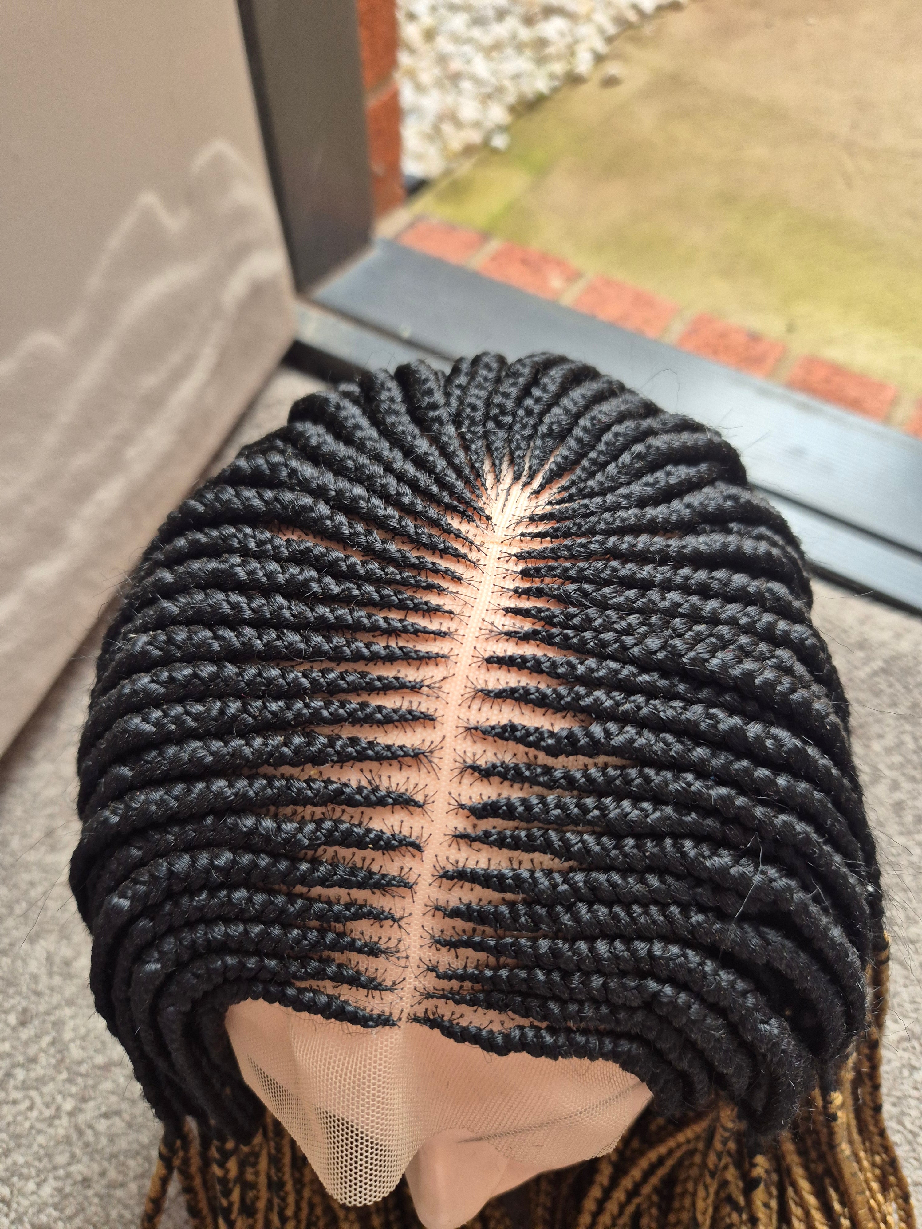 Black and Brown Cornrow Braid Wig
