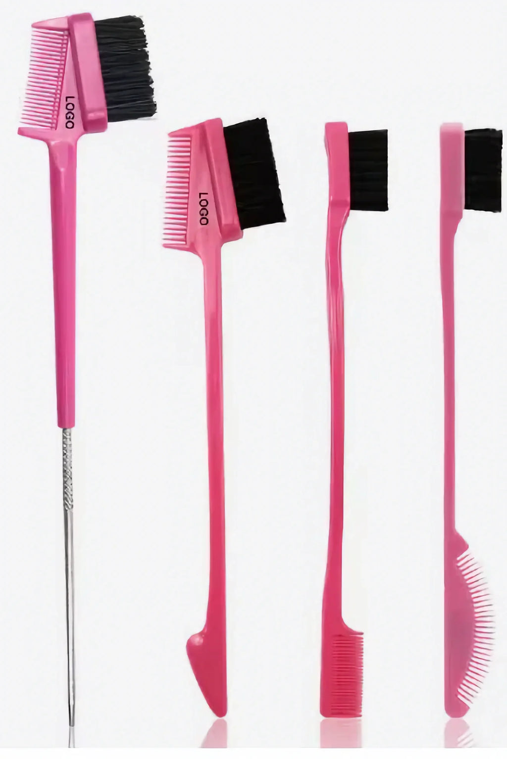 3-in-1 Edge Control Hair Styling Brush – Edge Brush, Comb & Spoolie, 4 Colours