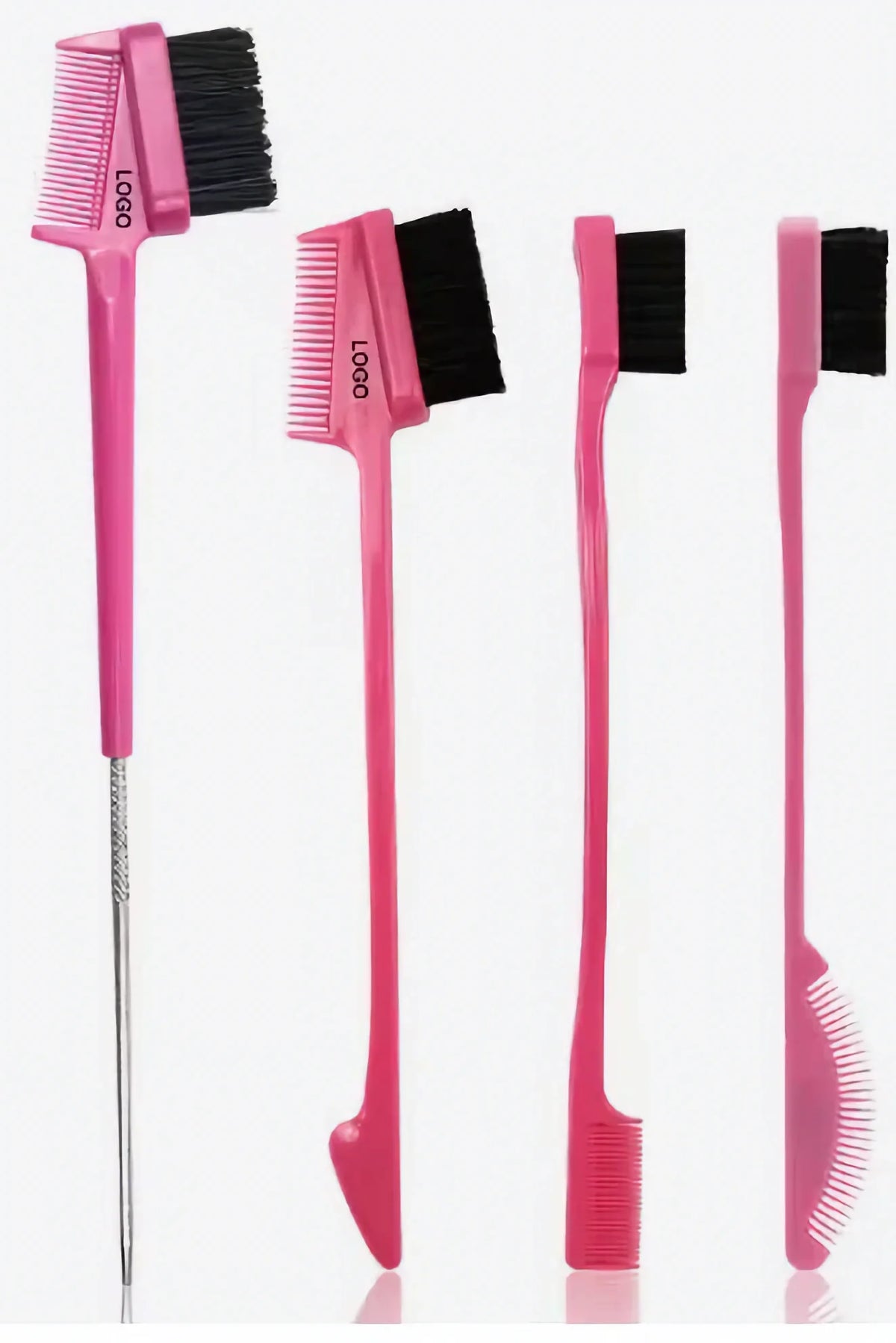 3-in-1 Edge Control Hair Styling Brush – Edge Brush, Comb & Spoolie, 4 Colours