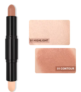Dual-Ended Contour & Highlight Stick – Cream Formula, 4 Shades, All Skin Tones