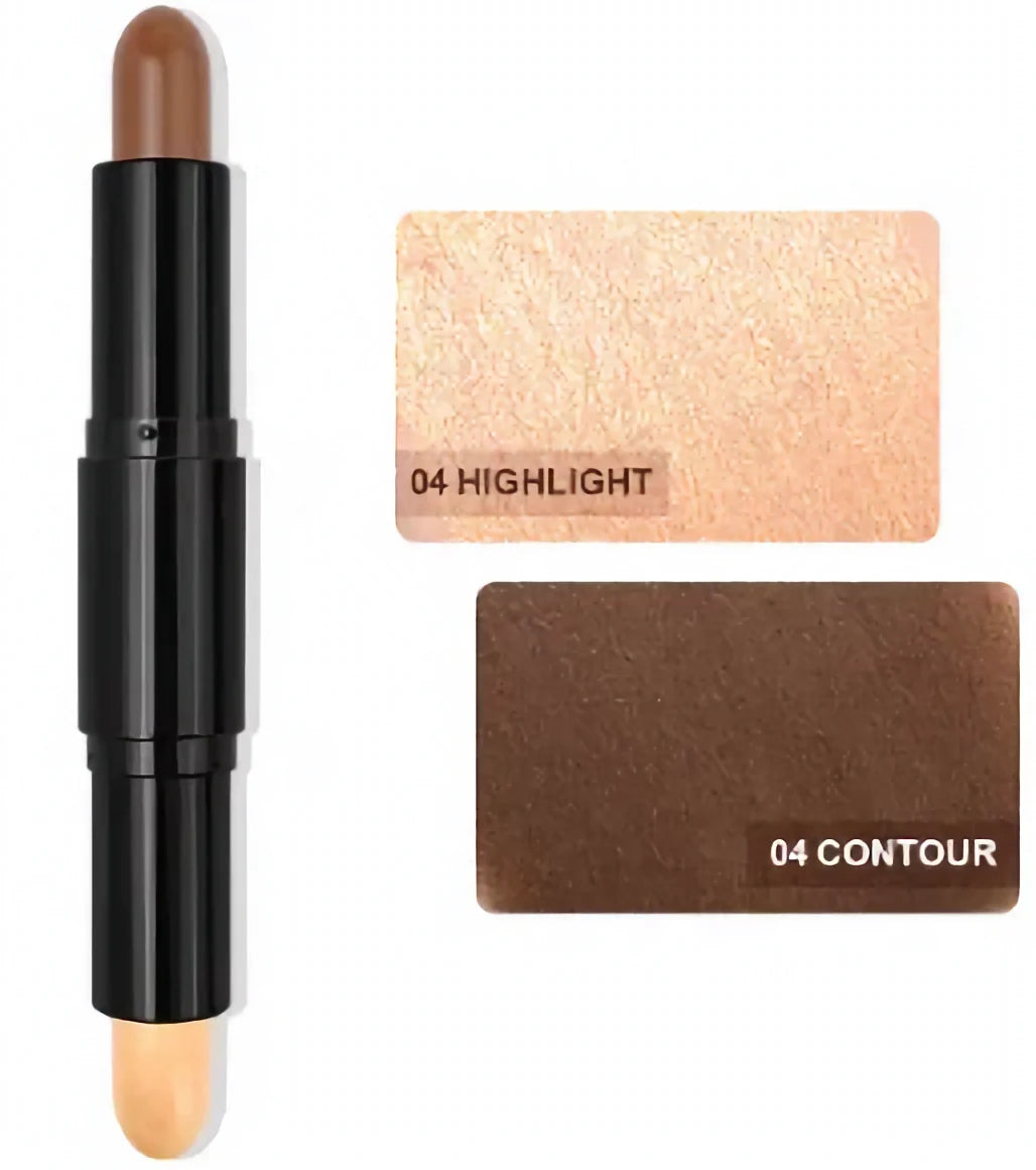Dual-Ended Contour & Highlight Stick – Cream Formula, 4 Shades, All Skin Tones
