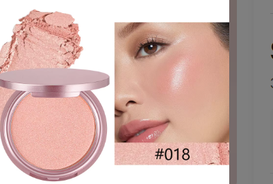 Silky Pressed Powder Compact – Highlighter & Blush, 5 Shades, All Skin Tones