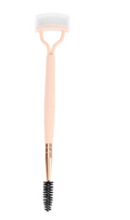 Dual-Ended Eyelash Comb & Brow Spoolie Brush – Pink & Black, Travel-Friendly