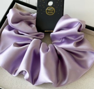 Luxury Satin Scrunchie – Oversized, Hair-Gentle, 8 Colours including Sage, Champagne, Lavender