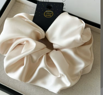 Luxury Satin Scrunchie – Oversized, Hair-Gentle, 8 Colours including Sage, Champagne, Lavender