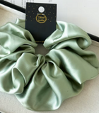 Luxury Satin Scrunchie – Oversized, Hair-Gentle, 8 Colours including Sage, Champagne, Lavender