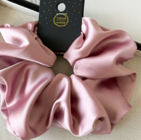 Luxury Satin Scrunchie – Oversized, Hair-Gentle, 8 Colours including Sage, Champagne, Lavender