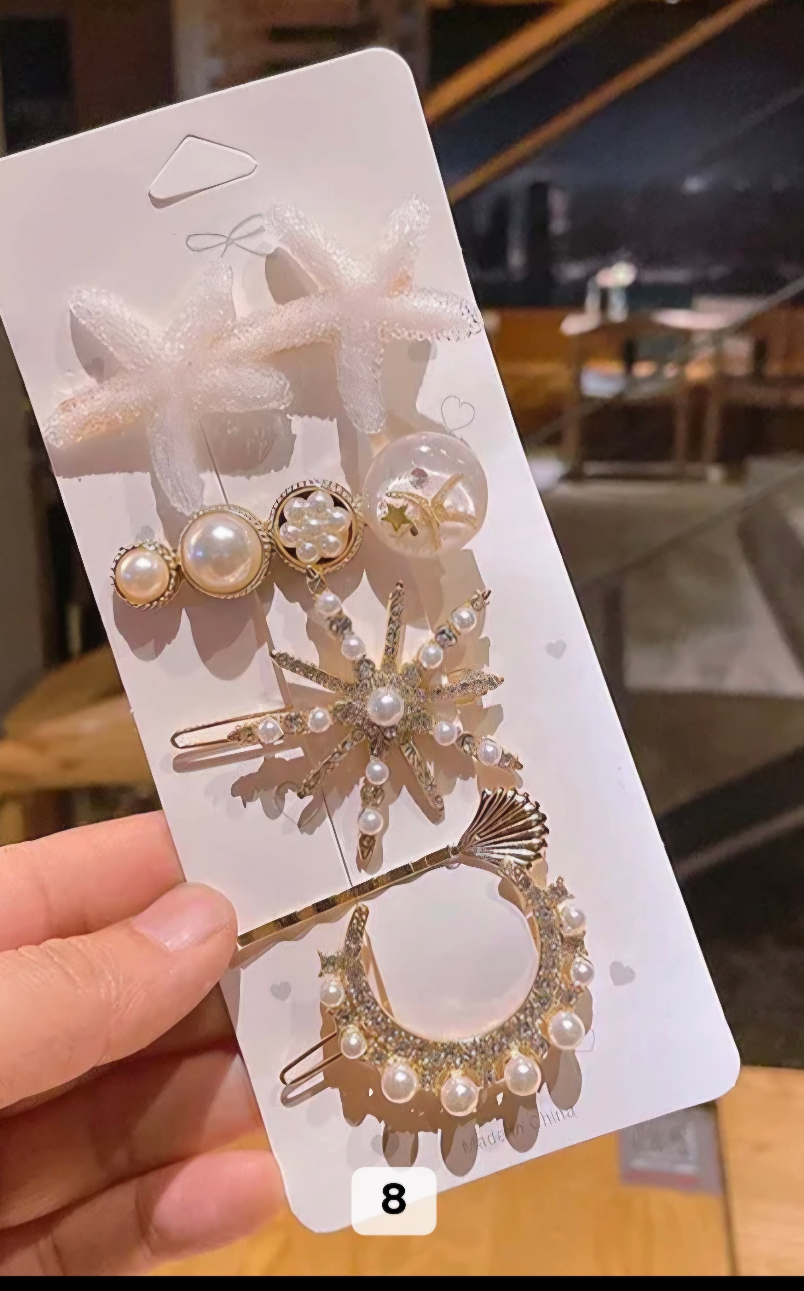 Crystal & Pearl Hair Clip Set – 4–6 Pieces, Rhinestone & Gold-Tone, Gift-Ready