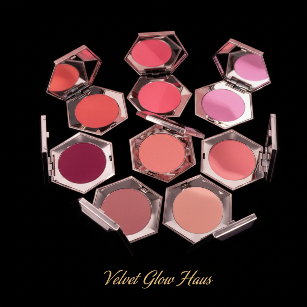Velvet Glow Haus Hexagon Blush Compacts